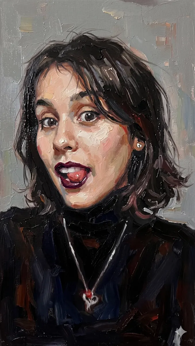 Expressive Black Turtleneck