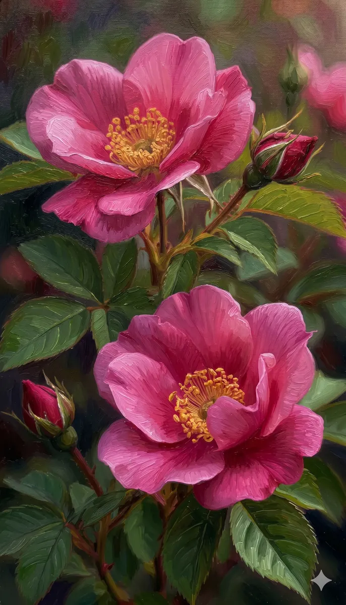 Pink Wild Rose Closeup