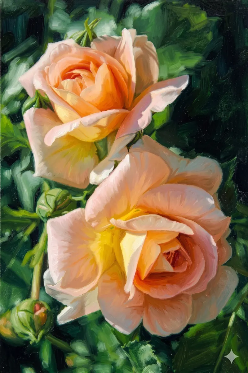 Yellow Roses Closeup